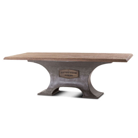 Steampunk Industrial Steel + Wood Dining Table 90"