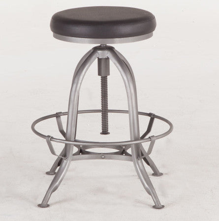 Steampunk Industrial Steel Adjustable Leather Stool