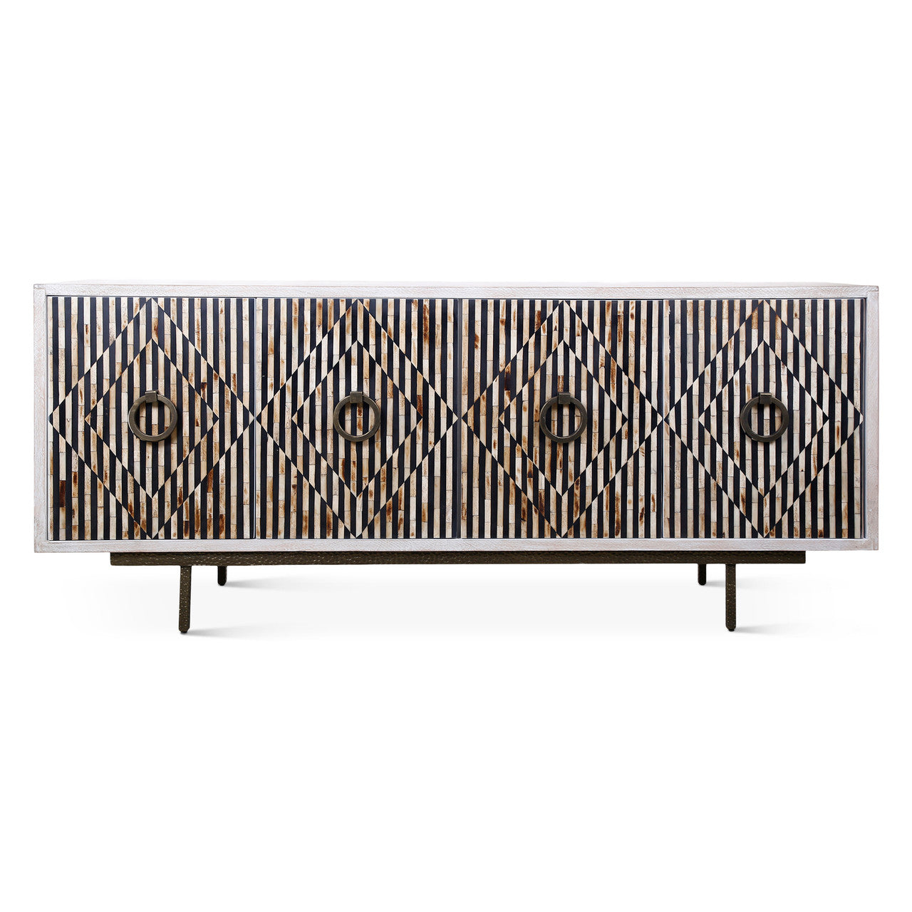 Taara 72" Sideboard with Horn and Wood Inlay on Metal Base