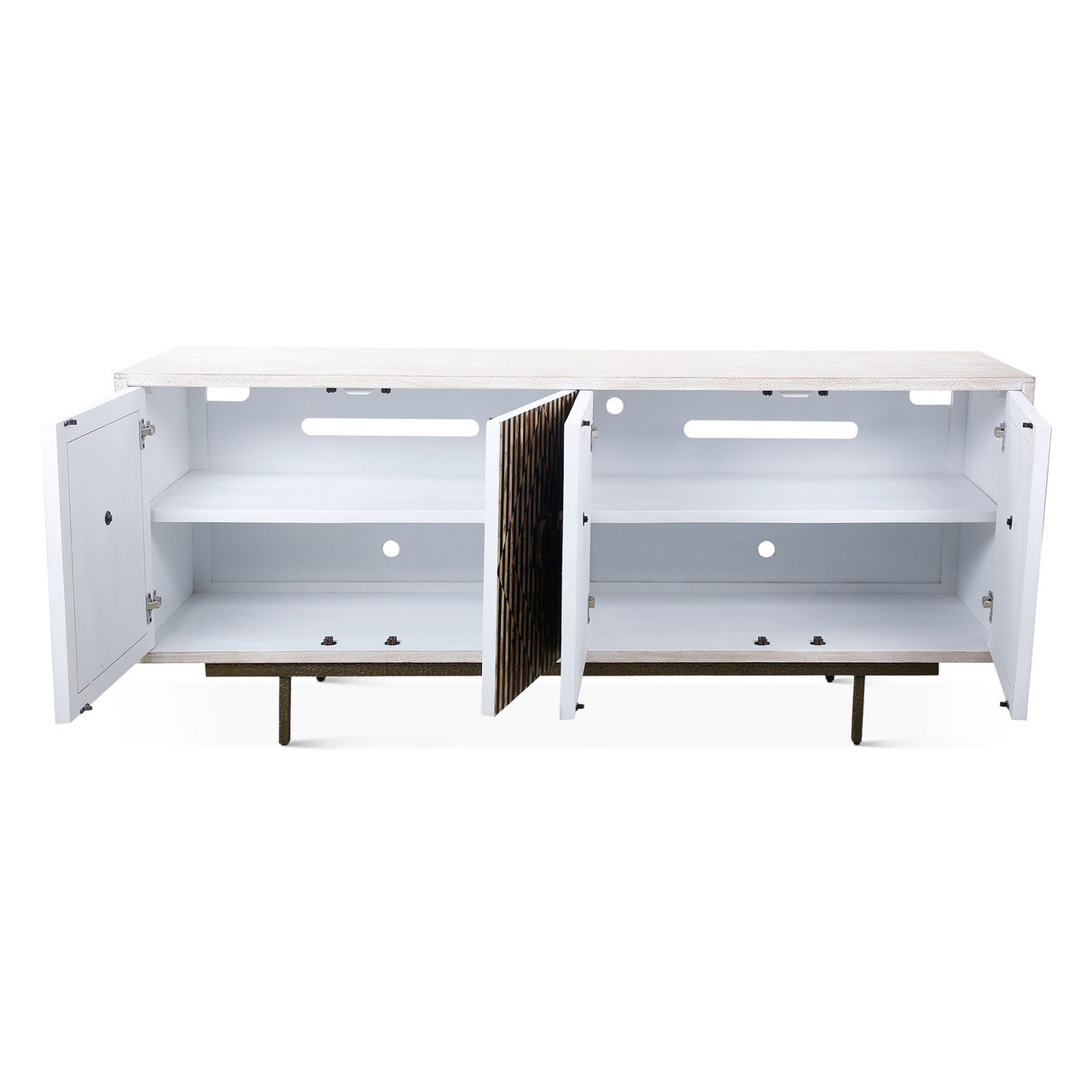Taara 72" Sideboard with Horn and Wood Inlay on Metal Base
