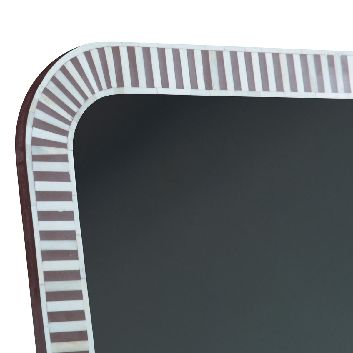 Taara 48" Mirror Frame in Brown and White Striped Pattern - image 4