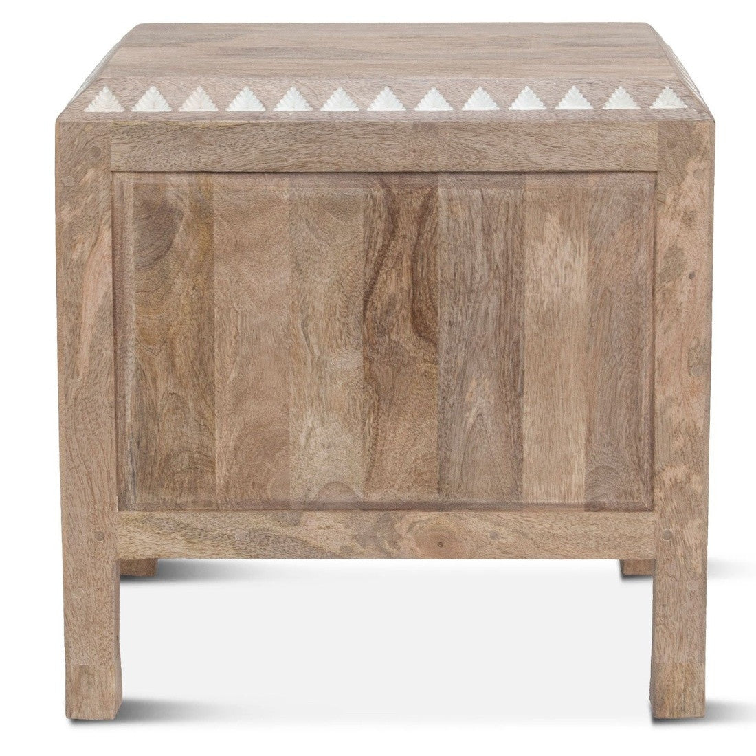 Marrakesh Solid Wood Handcarved 2 Drawer Nightstand