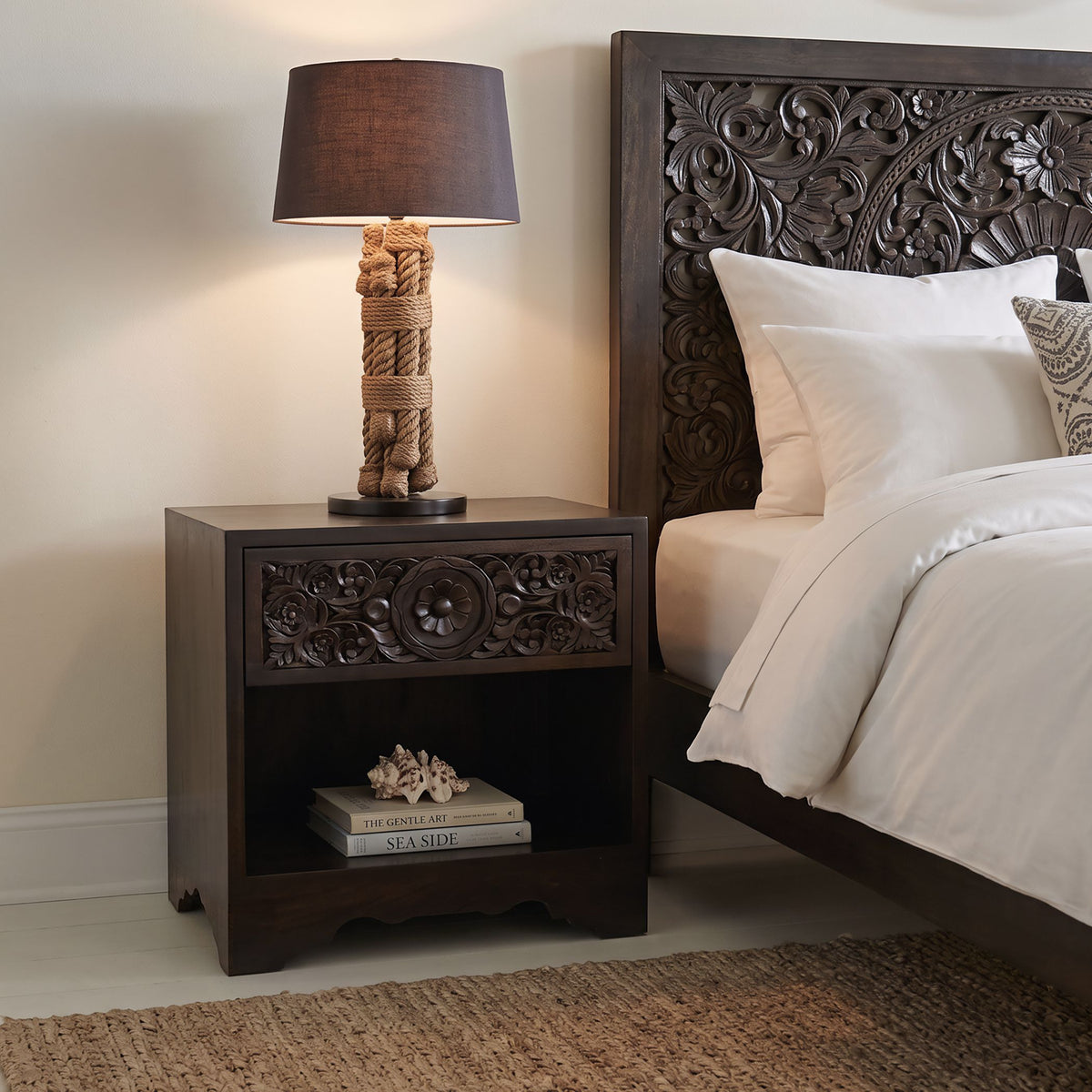 Taj 26" Nightstand with Plinth Base in Vintage Brown - image 3