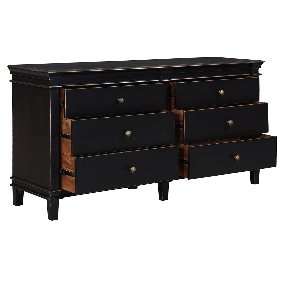 Turin 70" Dresser in Distressed Black - image 4