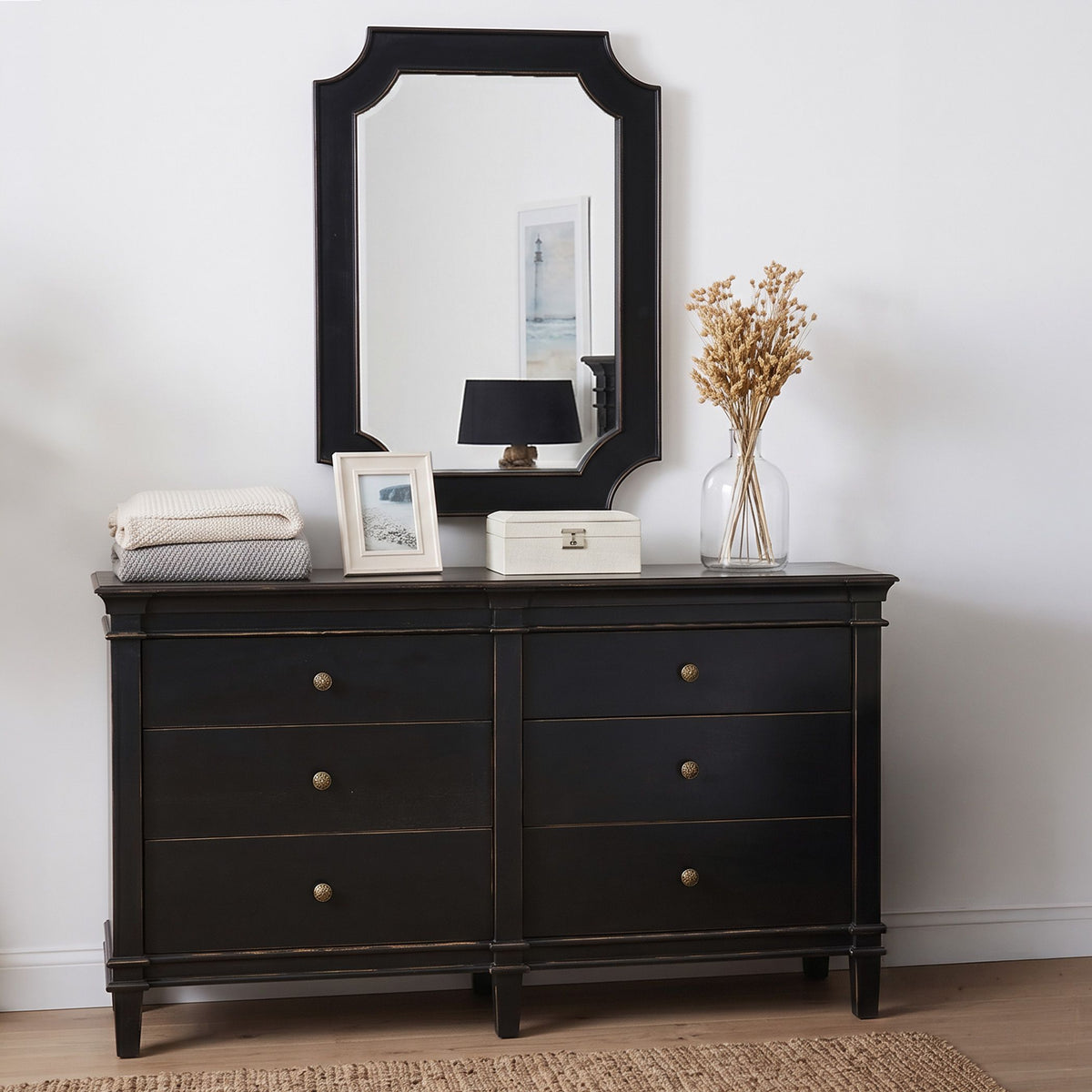 Turin 70" Dresser in Distressed Black - image 3
