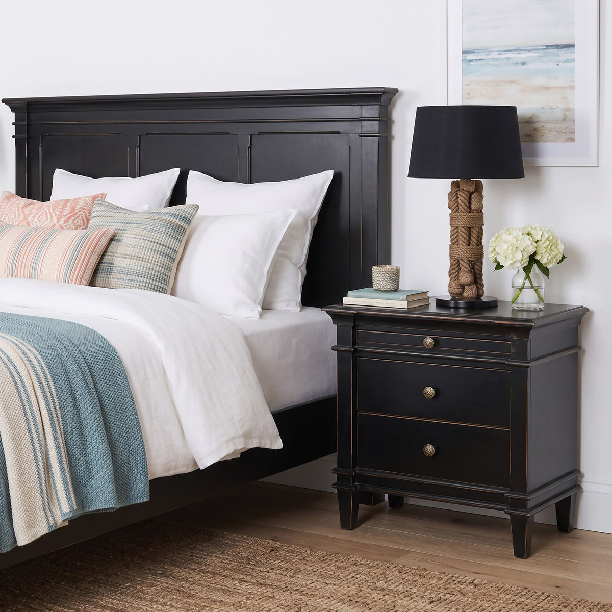 Turin 30" Nightstand in Distressed Black - image 3