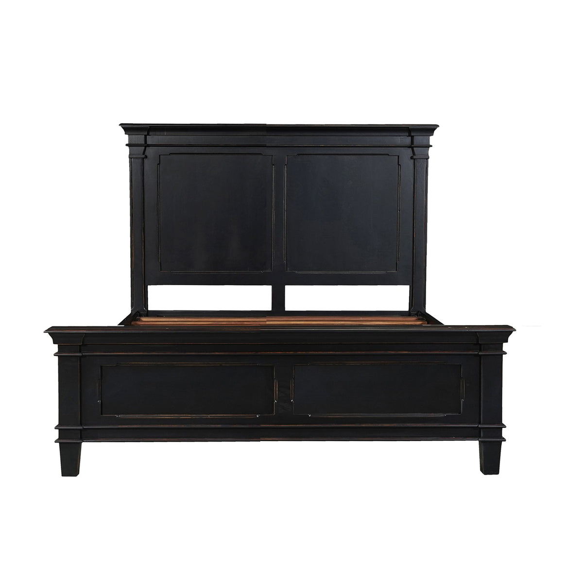 Turin Queen Bed in Distressed Black - image 2