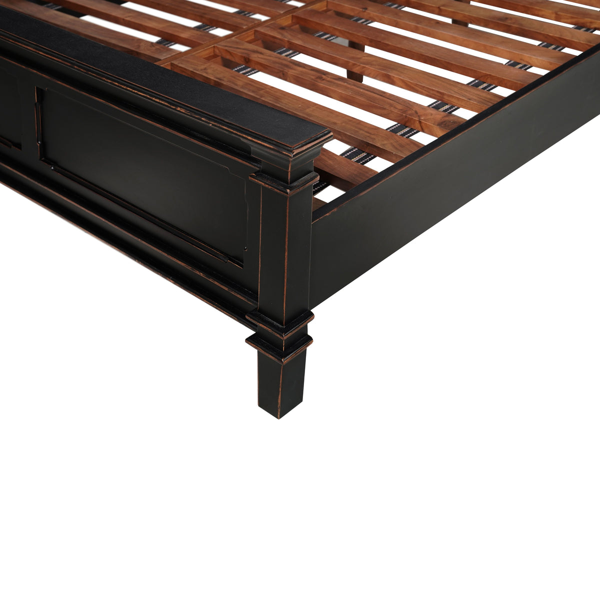 Turin Queen Bed in Distressed Black - image 4
