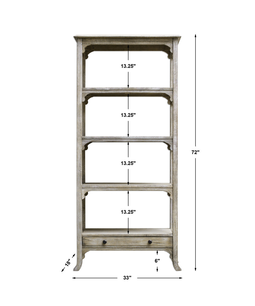Uttermost Bridgely Aged White Etagere