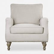 Uttermost Armstead Antique White Armchair