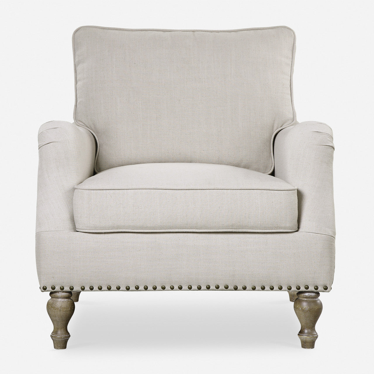 Uttermost Armstead Antique White Armchair