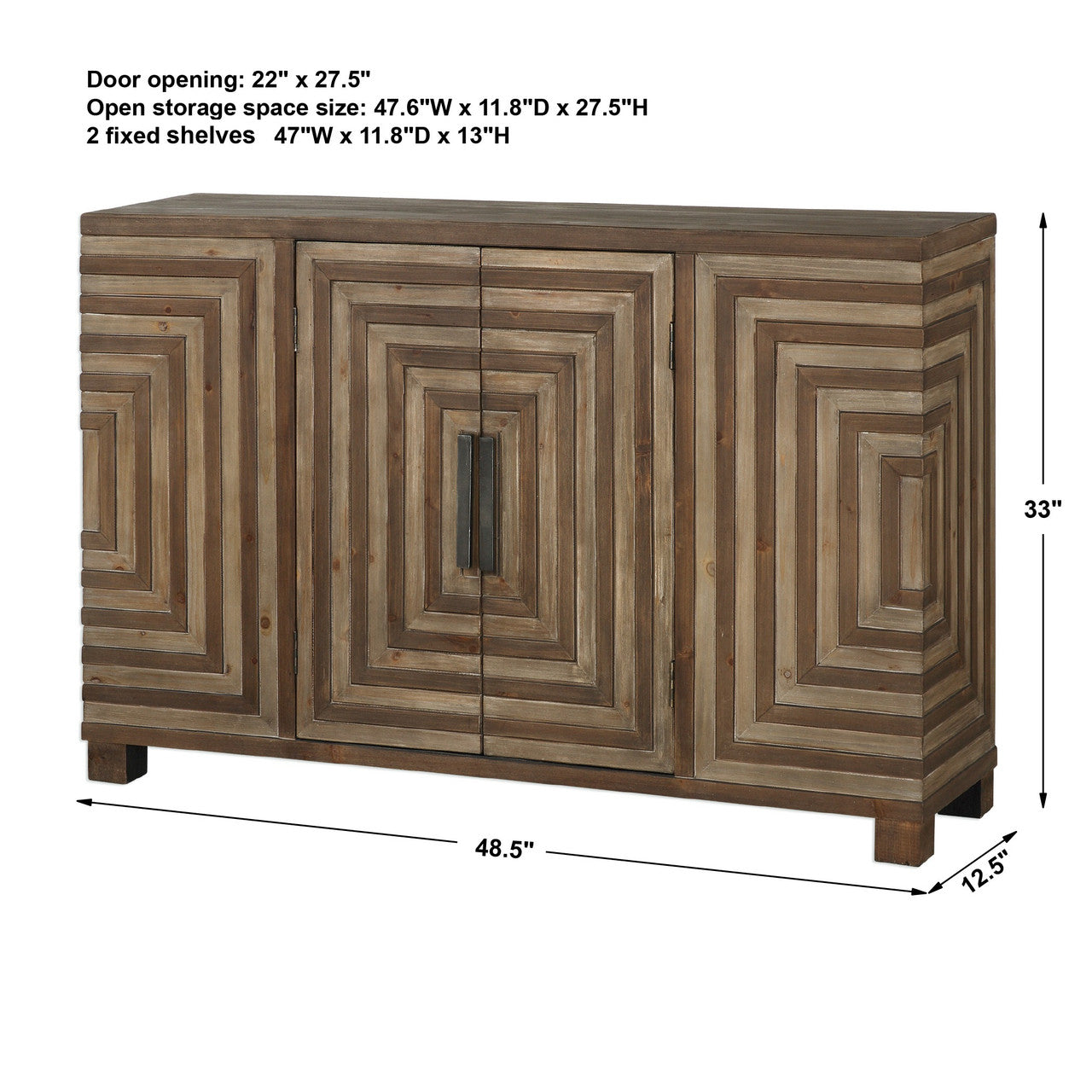 Uttermost Layton Geometric Console Cabinet