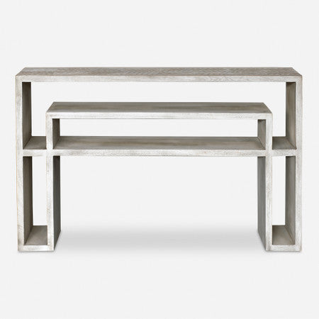 Genara Bone White Carved Console Table