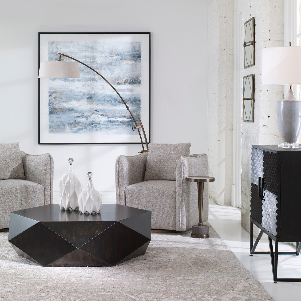 Uttermost Corben Gray Swivel Chair