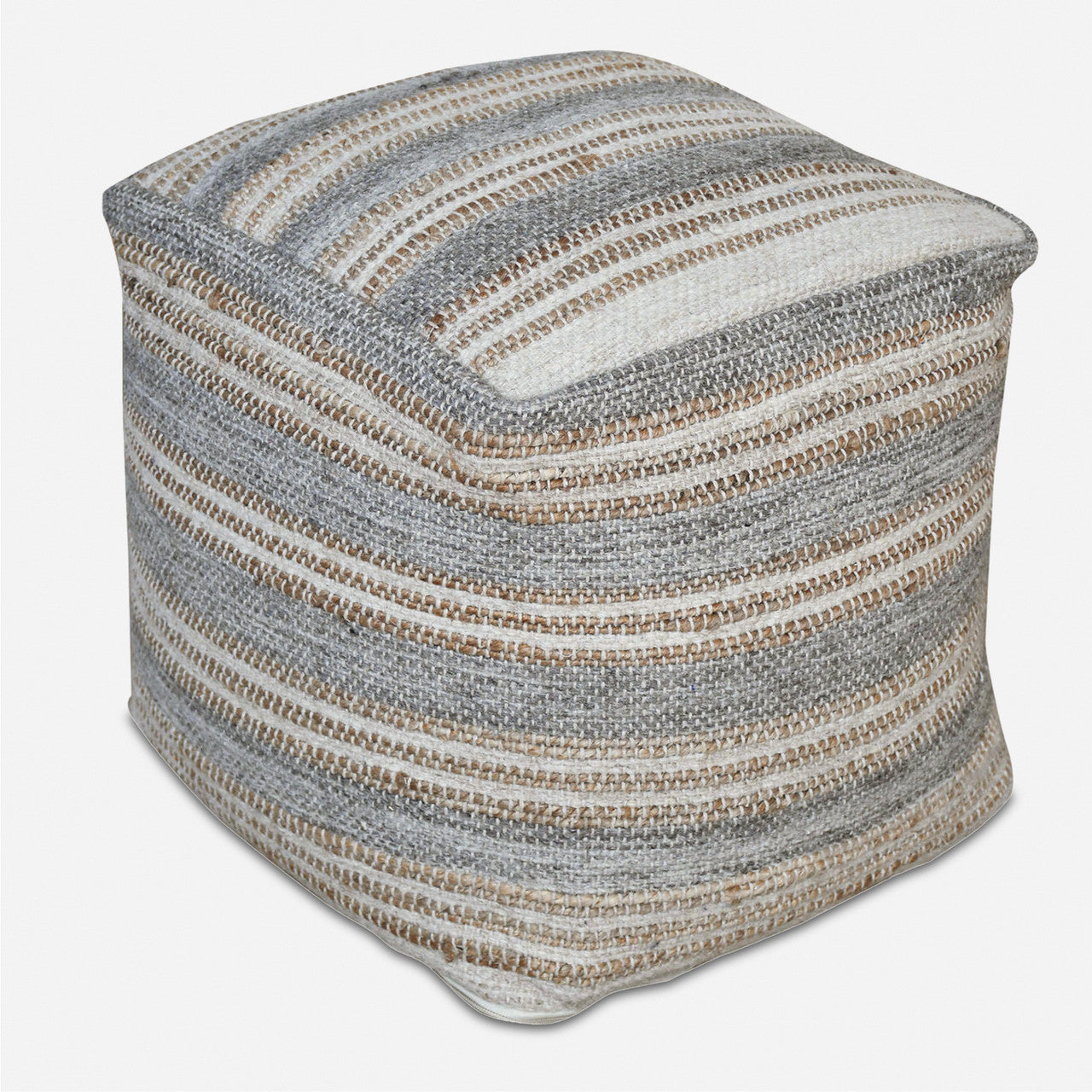 Uttermost Mesick Handwoven Gray Pouf