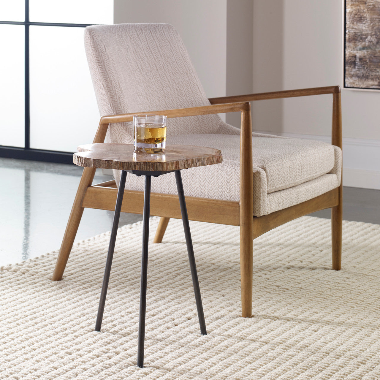 Uttermost Mircea Petrified Wood Accent Table