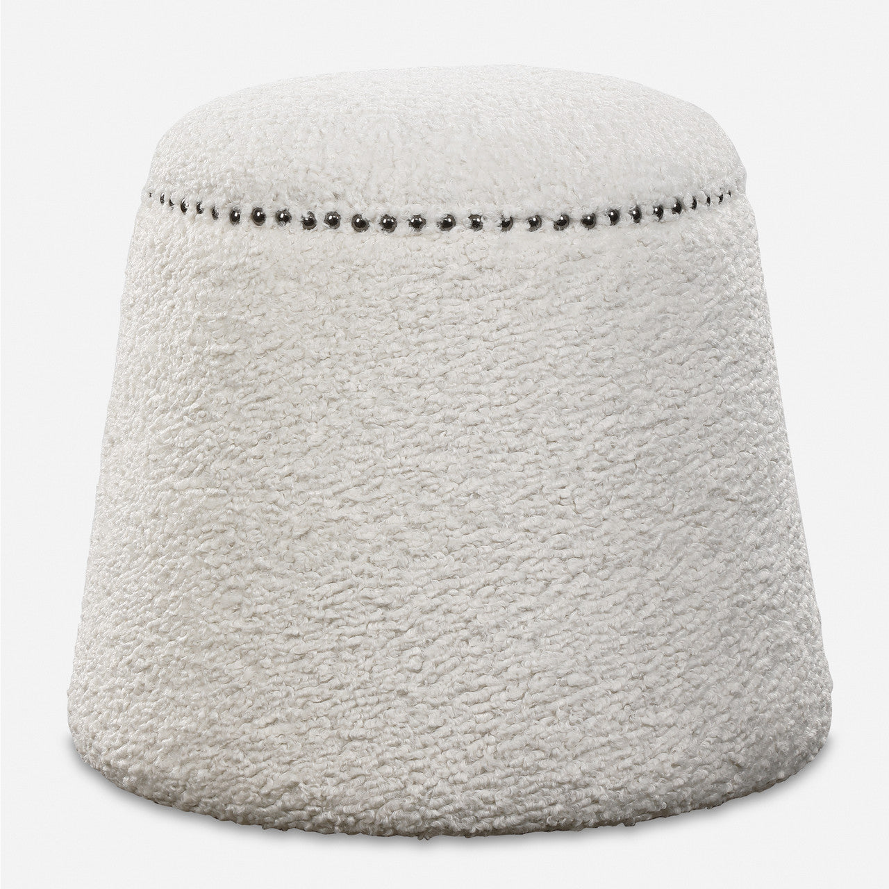 Uttermost Gumdrop White Ottoman