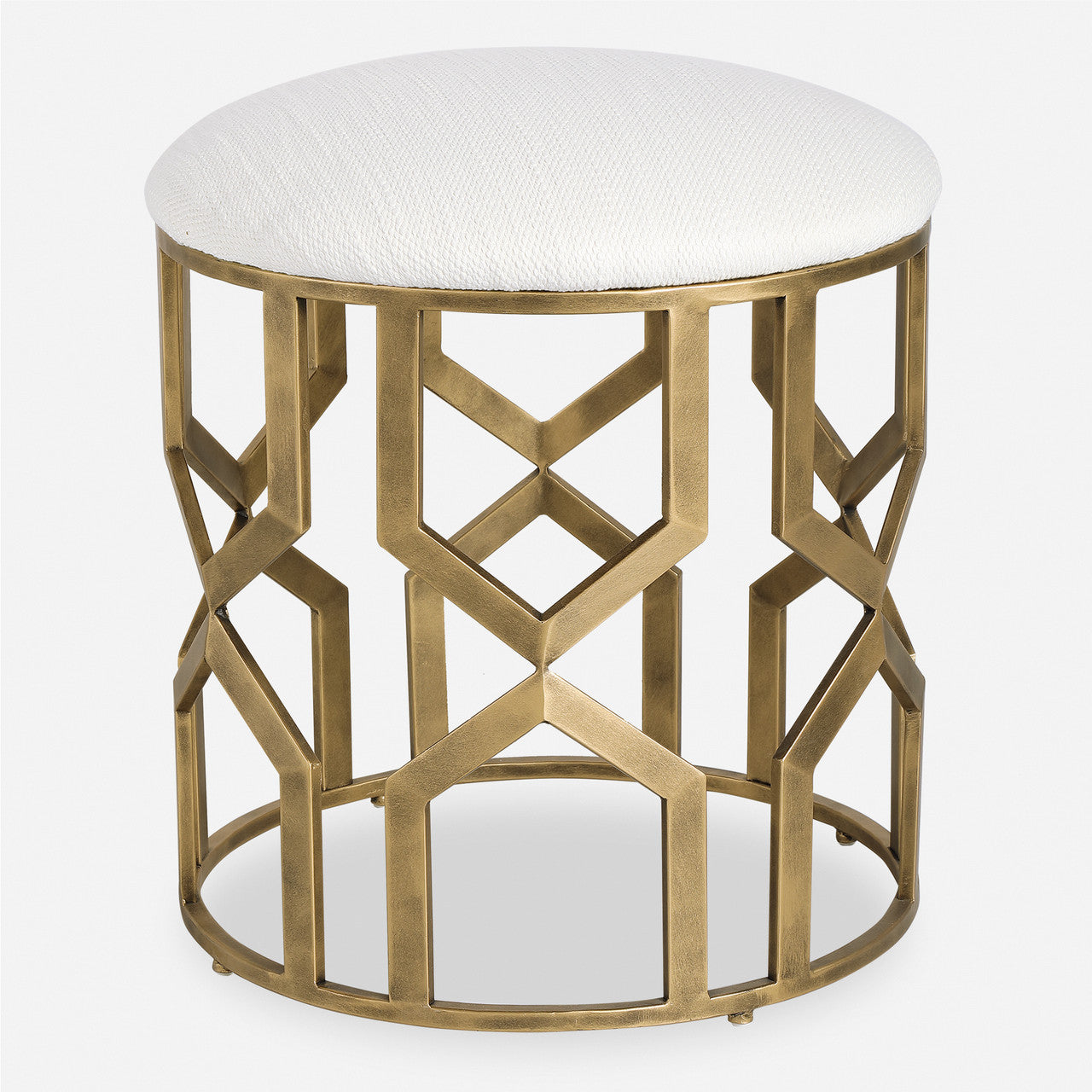 Uttermost Trellis Geometric Accent Stool