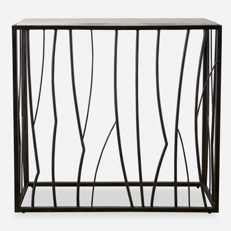Reed Travertine Console Table