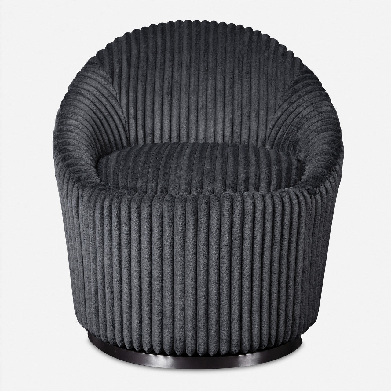 Uttermost Crue Gray Fabric Swivel Chair