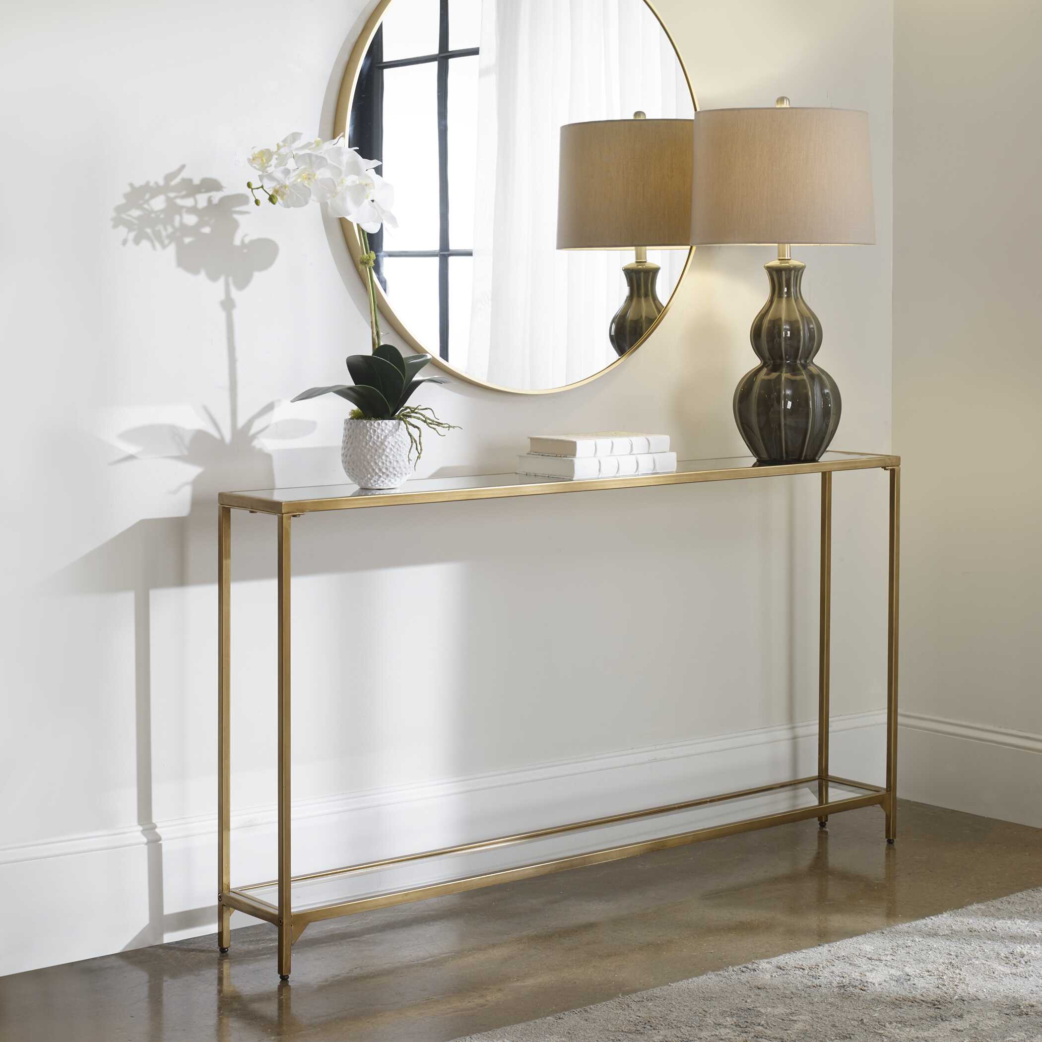 Yardena Gold Iron Console Table