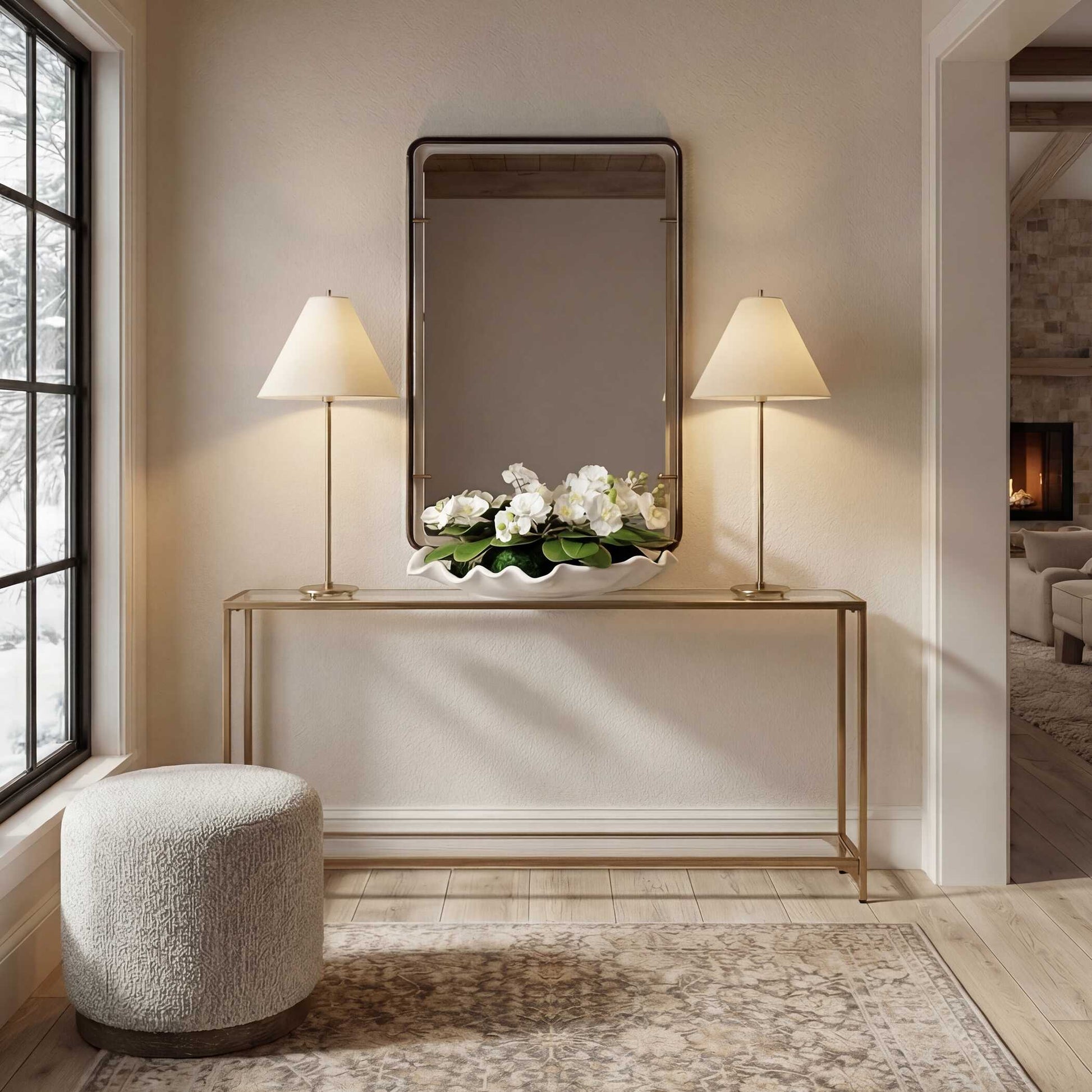 Yardena Gold Iron Console Table