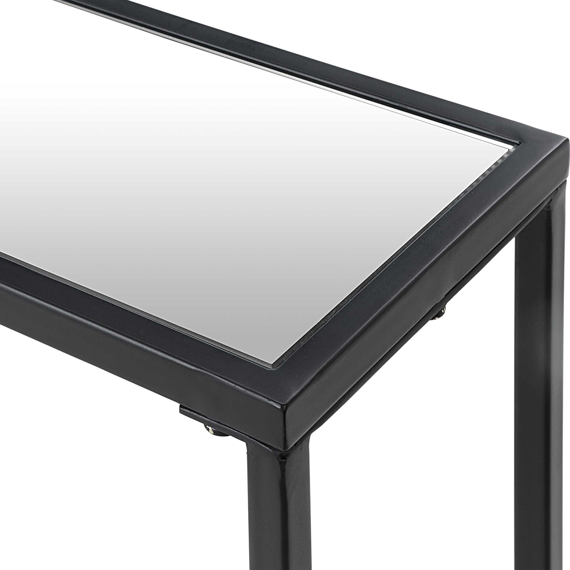 Zabrina Satin Black Iron Console Table