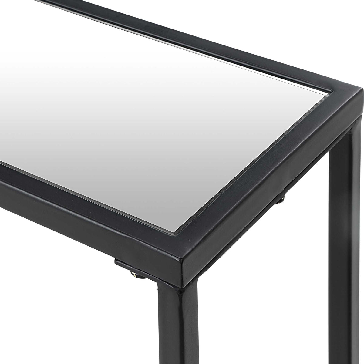Zabrina Satin Black Iron Console Table