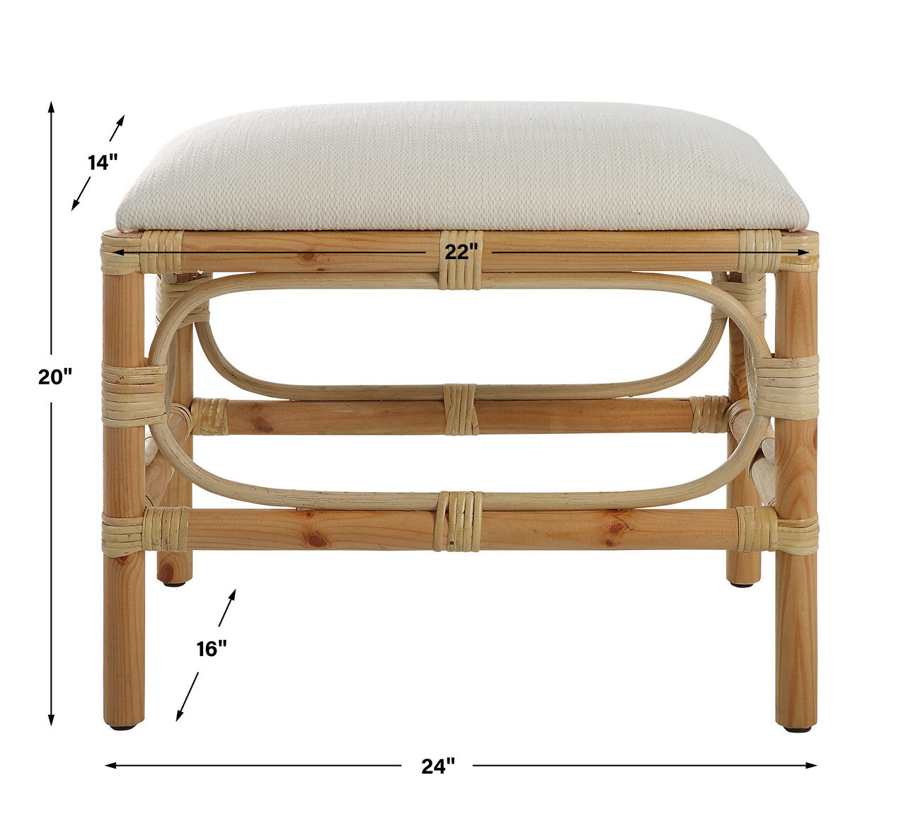 Uttermost Laguna Small White Bench