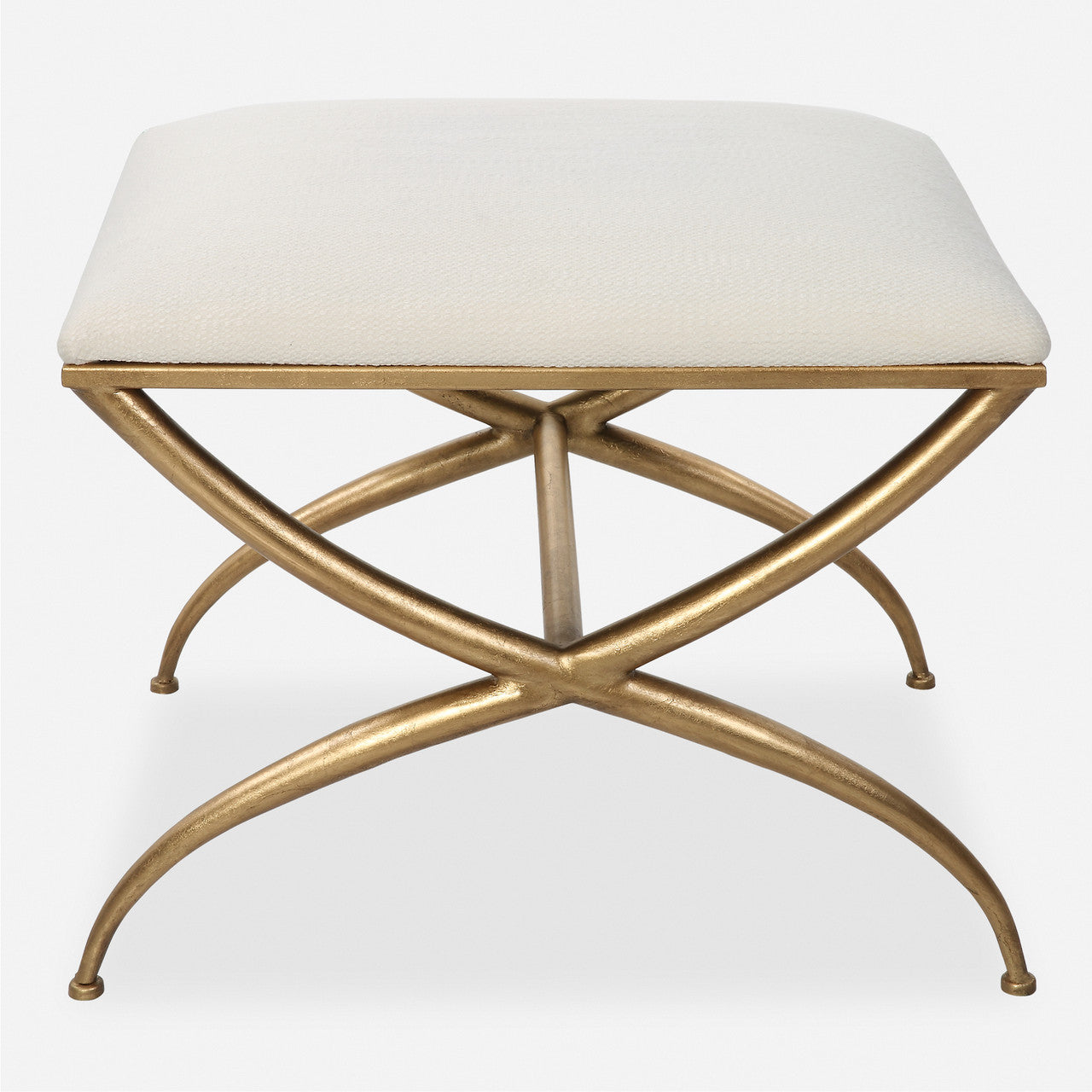 Uttermost Crossing Small White Bench