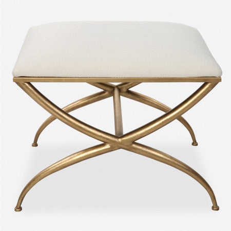 Crossing Small White Bench