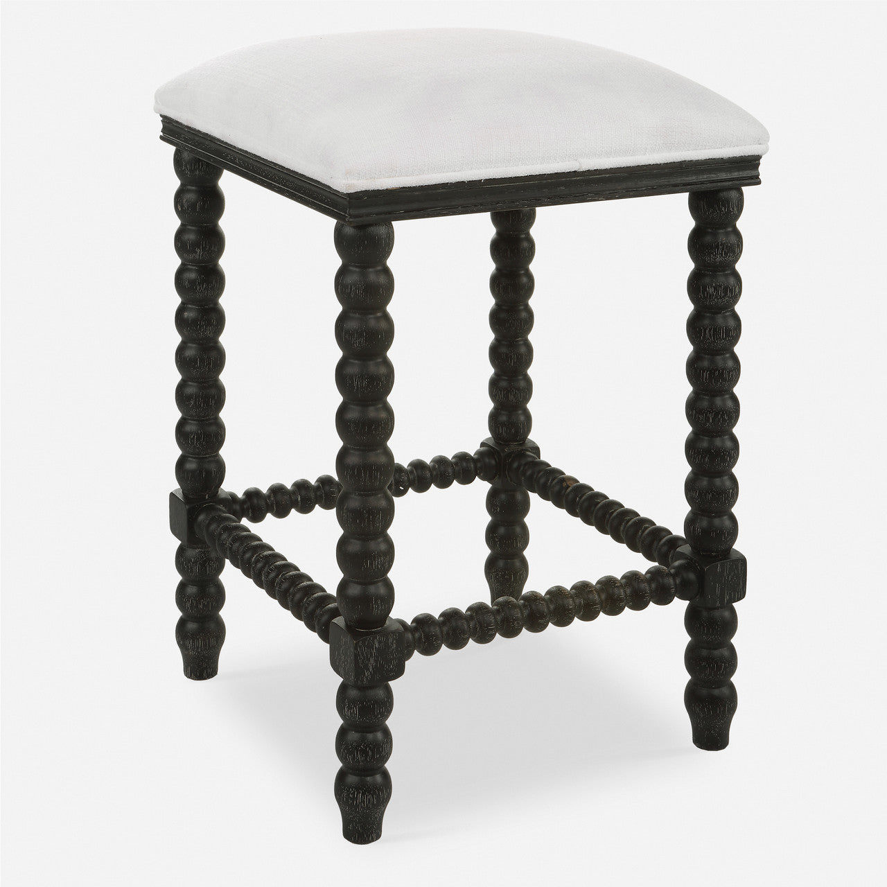 Uttermost Pryce Black Backless Counter Stool