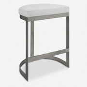 Uttermost Ivanna Backless Silver Counter Stool