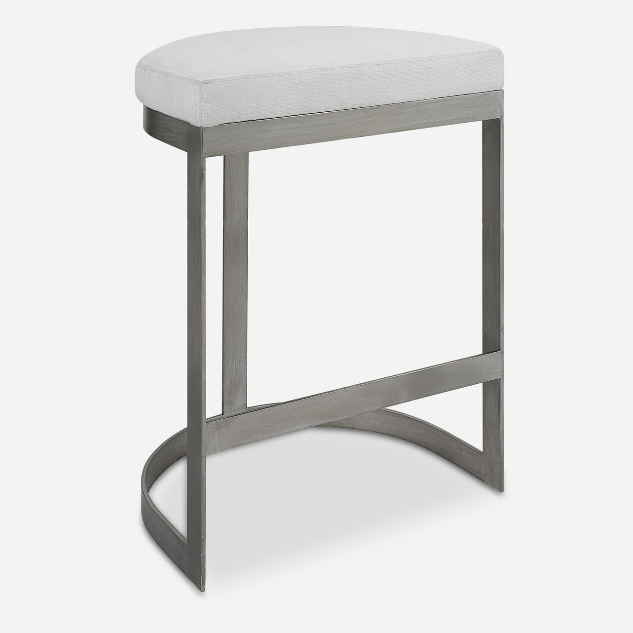 Uttermost Ivanna Backless Silver Counter Stool