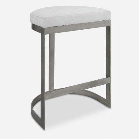 Ivanna Backless Silver Counter Stool