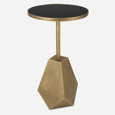 Comet Geometric Bronze Accent Table
