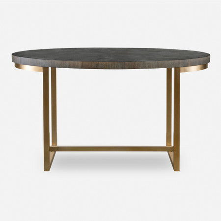 Taja Walnut Oval Desk