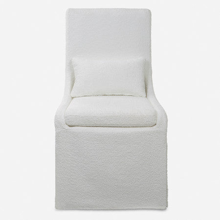 Coley White Armless Chair