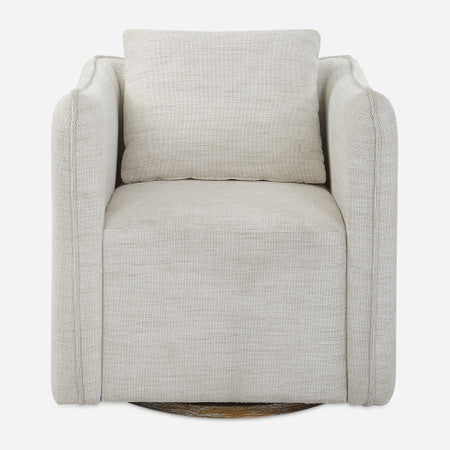 Corben White Swivel Armchair