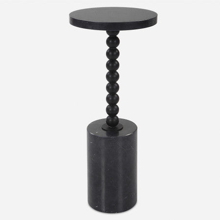 Bead Black Marble Drink Table