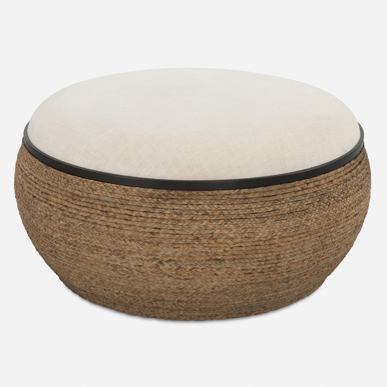 Uttermost Island Straw Storage Ottoman / Coffee Table