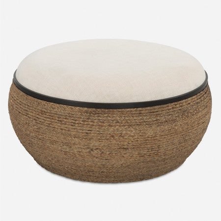 Island Straw Storage Ottoman / Coffee Table