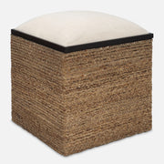 Uttermost Island Square Straw Accent Stool