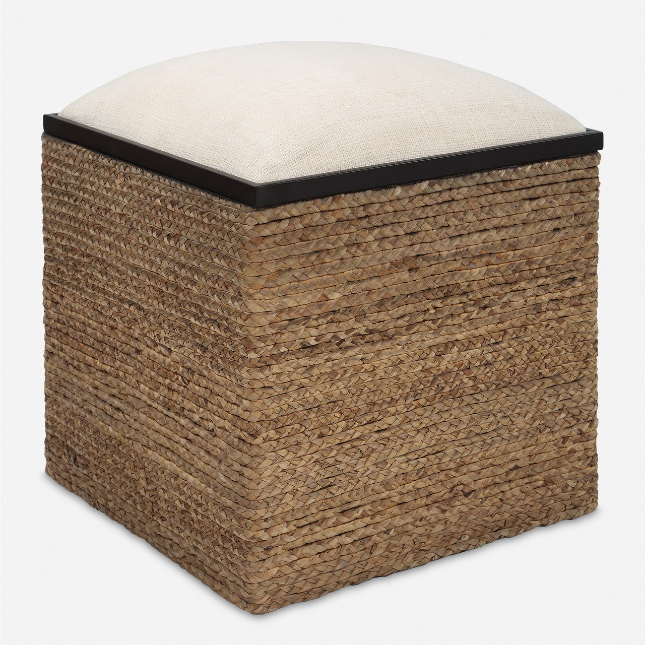 Uttermost Island Square Straw Accent Stool