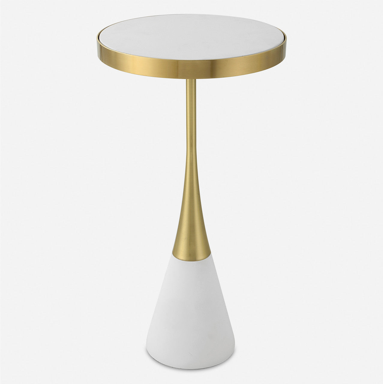 Uttermost Apex White Concrete Accent Table