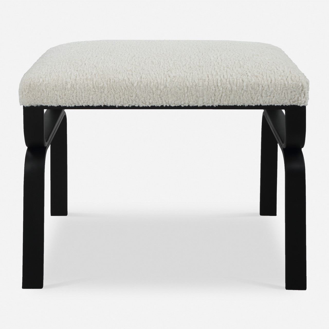Uttermost Diverge White Shearling Small Bench