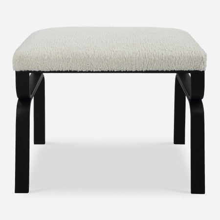 Diverge White Shearling Small Bench