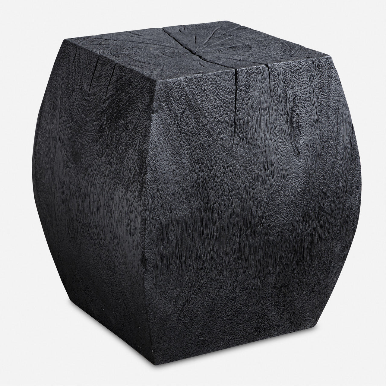 Uttermost Grove Black Wooden Accent Stool