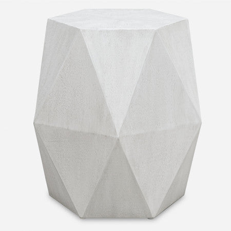 Volker White Geometric Accent Table
