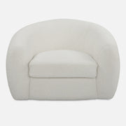 Uttermost Capra  Art Deco White Swivel Chair